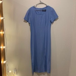 Vintage Linen Blue Dress